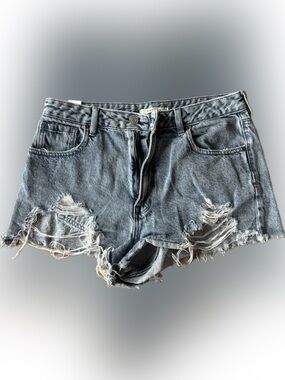 PacSun Women's Distressed Light Blue Denim Shorts